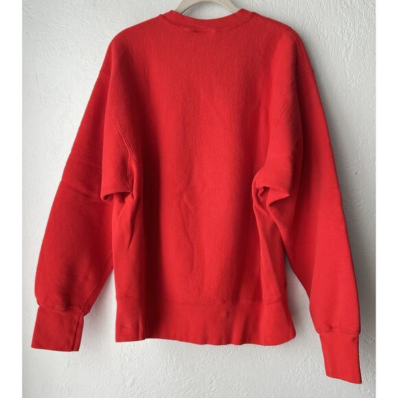 Vintage Chicago Bulls Sweatshirt Lee Nutmeg Mills Embroidered Red Large USA 90s - Picture 3 of 16